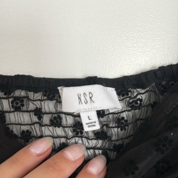 Sheer Black Floral top - Picture 3 of 4